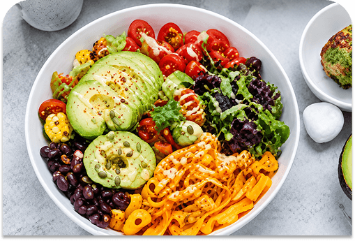 Colorful superfood salad bowl